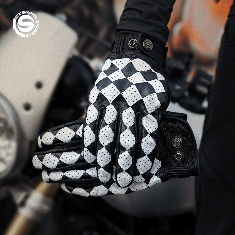 Motorcycle Gear White - Guantes de Motocicleta Star Field Knight