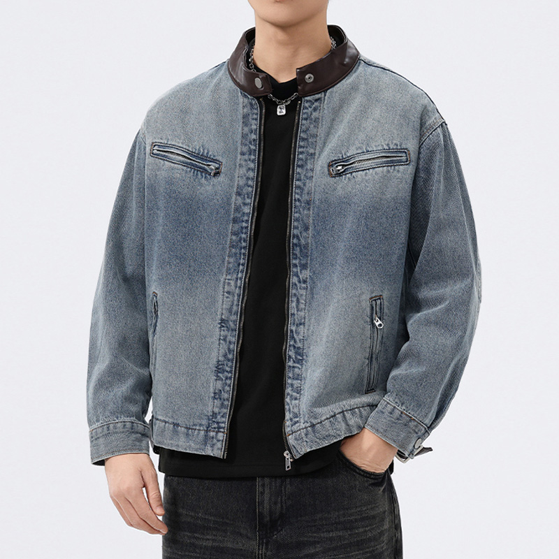 Motorcycle Gear Jeans - Chaqueta vaquera de hombre con cuello