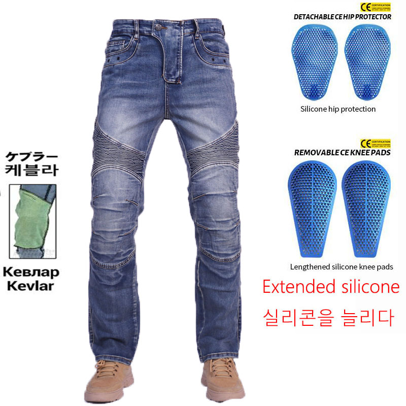 Motorcycle Gear Jeans - Amekaji Kevlar en rodilla pantalones vaqueros